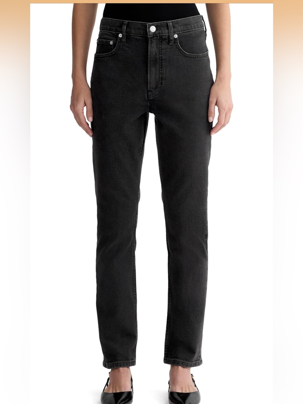 NWT Everlane Women's The Original Cheeky Jean black straight leg size 28R